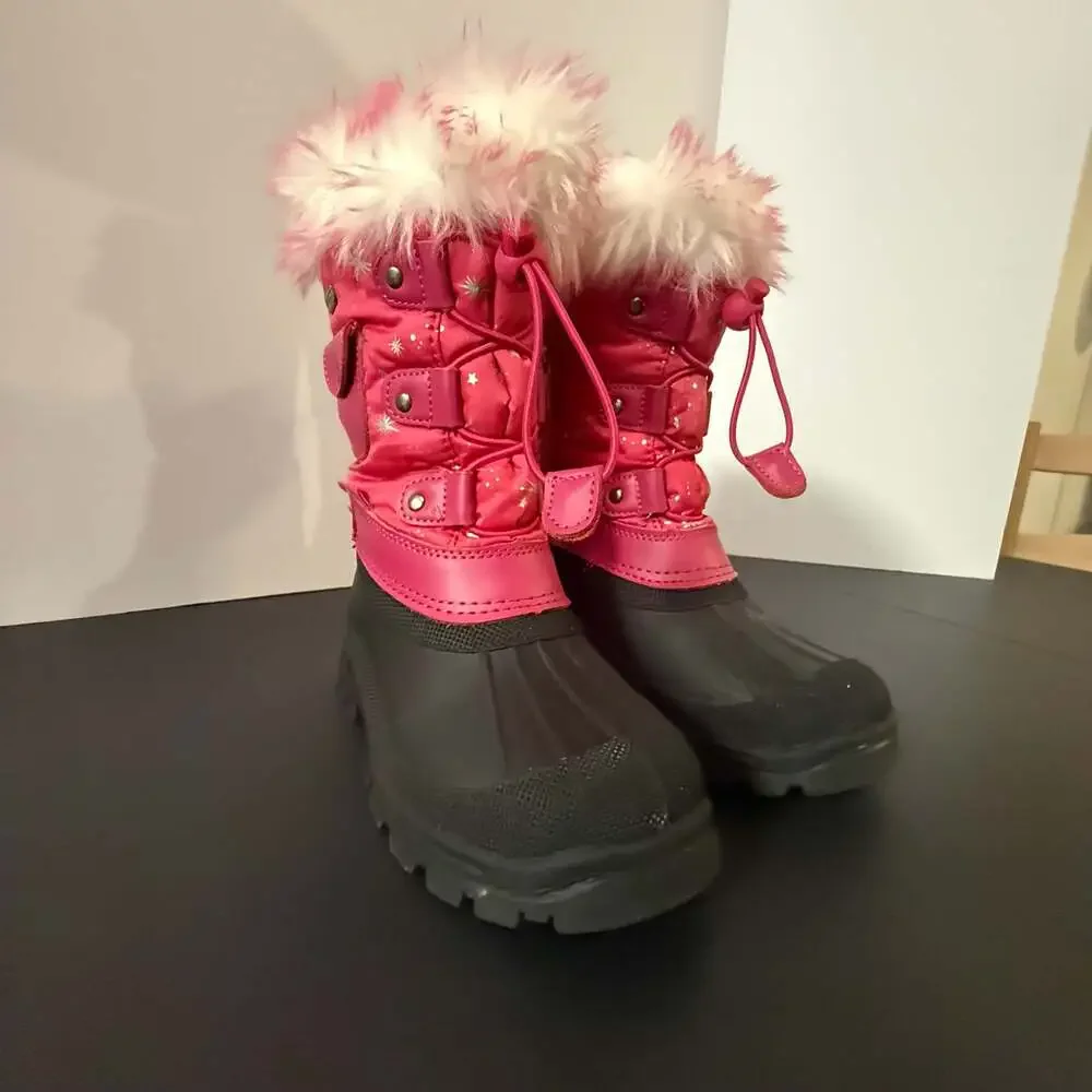 Dream Pairs Kids Girls Pink Waterproof Insulated Snow Boots Size‎ 13